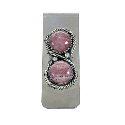 Navajo Rhodochrosite And Sterling Silver Money Clip X11279