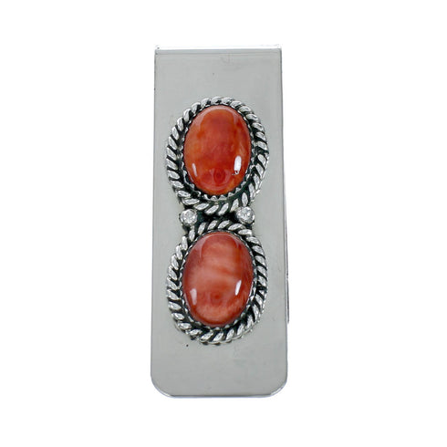 Genuine Navajo Sterling Silver Oyster Shell Money Clip X11280