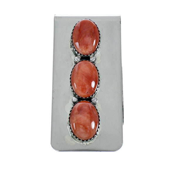 Genuine Navajo Sterling Silver Oyster Shell Money Clip X11284