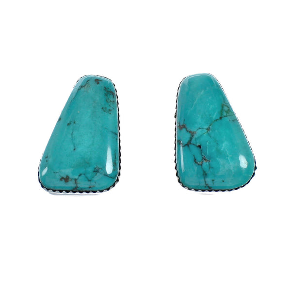 Native American Turquoise Sterling Silver Post Earrings X11303
