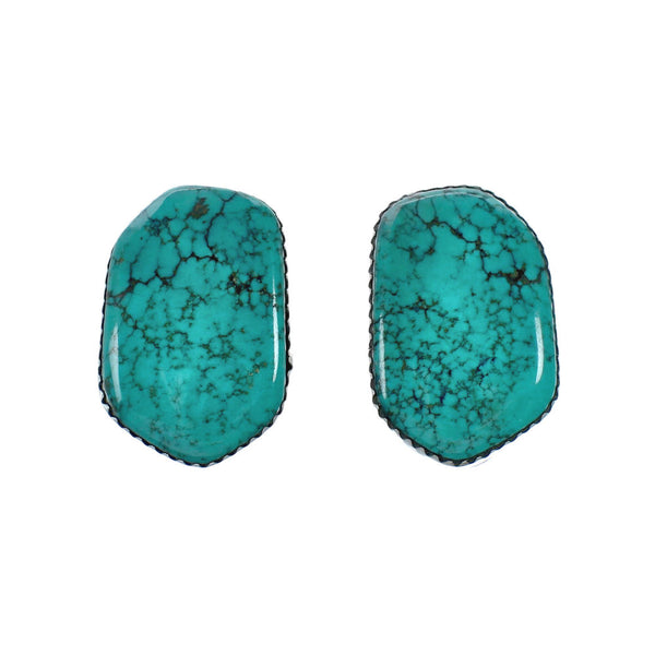 Native American Turquoise Sterling Silver Post Earrings X11305