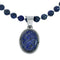 Navajo Lapis Sterling Silver And Bead Pendant Necklace Set X11312