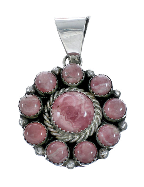 Native American Sterling Silver Rhodochrosite Bead Necklace X11321