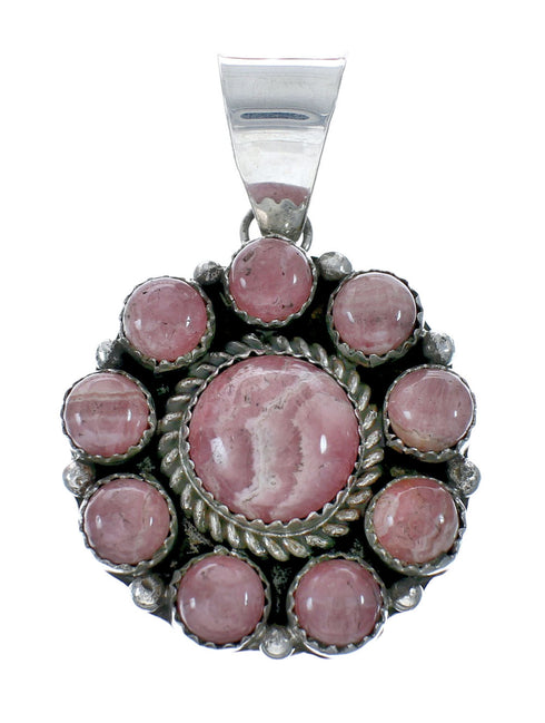 Native American Sterling Silver Rhodochrosite Bead Necklace X11322