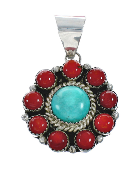 Native American Navajo Multicolor Sterling Silver Necklace Set X11358