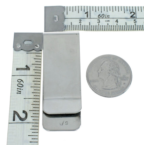 Genuine Navajo Sterling Silver Purple Oyster Shell Money Clip X11323