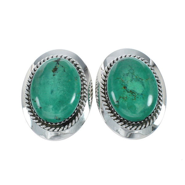 Genuine Turquoise Navajo Sterling Silver Post Earrings X11330