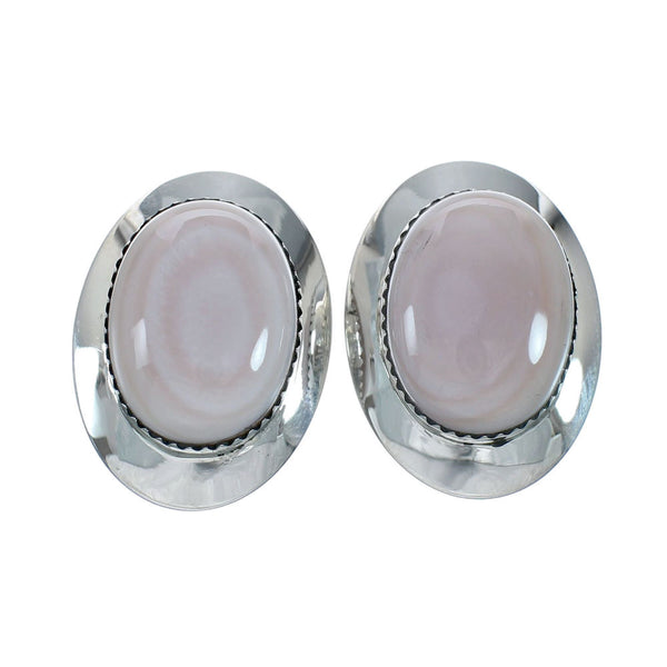 Navajo Pink Shell Sterling Silver Post Earrings X11331