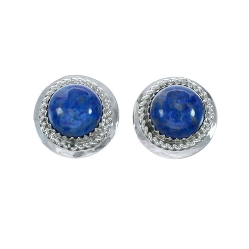 Native American Lapis Sterling Silver Navajo Post Earrings X11339
