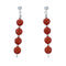 Navajo Coral Post Dangle Sterling Silver Bead Earrings X11317