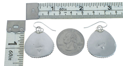 Genuine Navajo Turquoise Sterling Silver Hook Dangle Earrings X11350