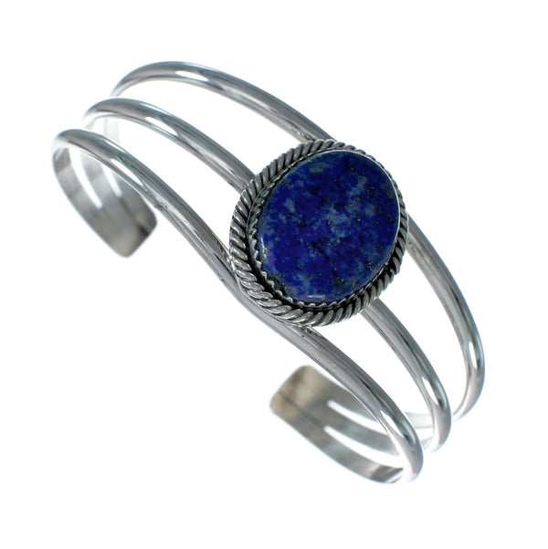 Sterling Silver Navajo Native American Lapis Cuff Bracelet X11353
