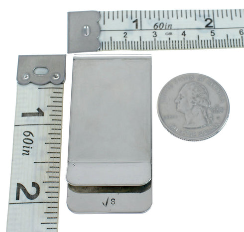 Unique Navajo Turquoise And Sterling Silver Money Clip X11366