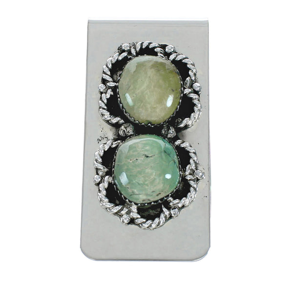 Unique Navajo Turquoise And Sterling Silver Money Clip X11371