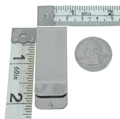Genuine Navajo Sterling Silver Oyster Shell Money Clip X11372
