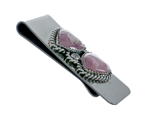 Navajo Rhodochrosite And Sterling Silver Heart Money Clip X11374