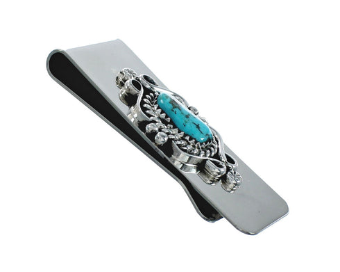 Unique Native American Turquoise And Sterling Silver Navajo Money Clip X11375