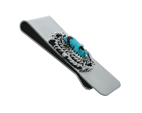 Authentic Turquoise And Sterling Silver Navajo Money Clip X11376