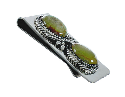 Genuine Turquoise And Sterling Silver Navajo Money Clip X11380