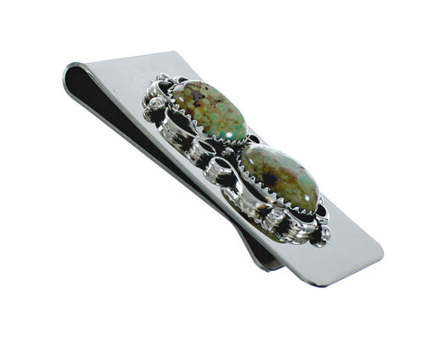 Genuine Turquoise And Sterling Silver Navajo Money Clip X11381