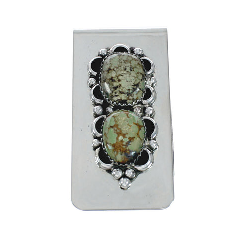 Genuine Turquoise And Sterling Silver Navajo Money Clip X11382