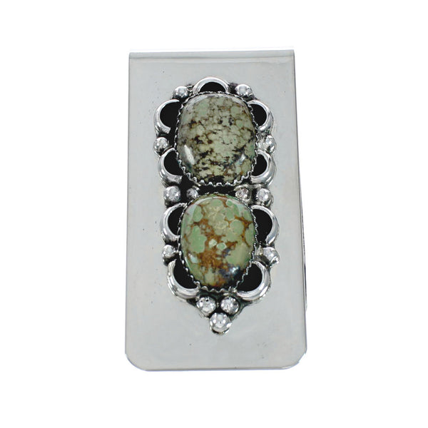 Genuine Turquoise And Sterling Silver Navajo Money Clip X11382