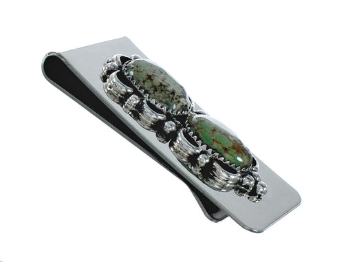 Genuine Turquoise And Sterling Silver Navajo Money Clip X11382