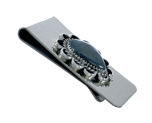 Genuine Turquoise And Sterling Silver Navajo Money Clip X11384
