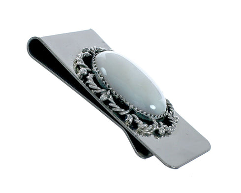 Mother Of Pearl Sterling Silver Navajo Money Clip X11387