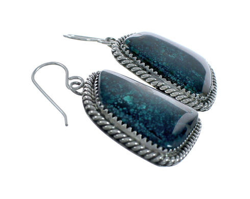 Native American Turquoise Sterling Silver Hook Dangle Navajo Earrings X11398