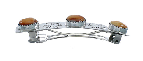 Navajo Oyster Shell Sterling Silver Hair Barrette X11401