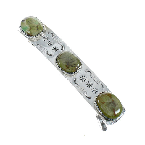 Navajo Native American Turquoise Sterling Silver Hair Barrette X11403