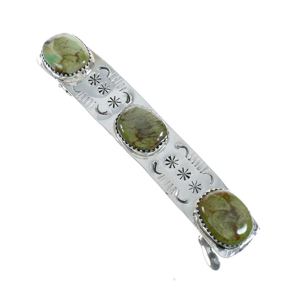 Navajo Native American Turquoise Sterling Silver Hair Barrette X11403