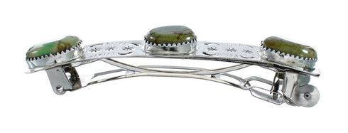 Navajo Native American Turquoise Sterling Silver Hair Barrette X11403