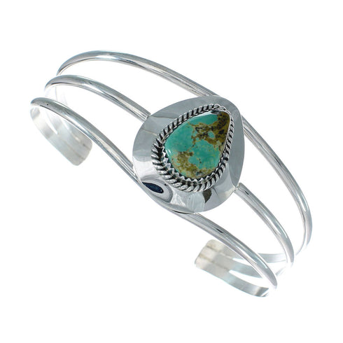 Native American Turquoise Sterling Silver Tear Drop Navajo Cuff Bracelet X11406