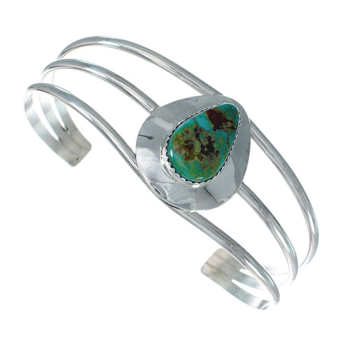 Native American Turquoise Sterling Silver Tear Drop Navajo Cuff Bracelet X11409