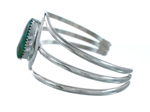 Native American Turquoise Sterling Silver Tear Drop Navajo Cuff Bracelet X11409