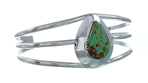 Native American Turquoise Sterling Silver Tear Drop Navajo Cuff Bracelet X11410