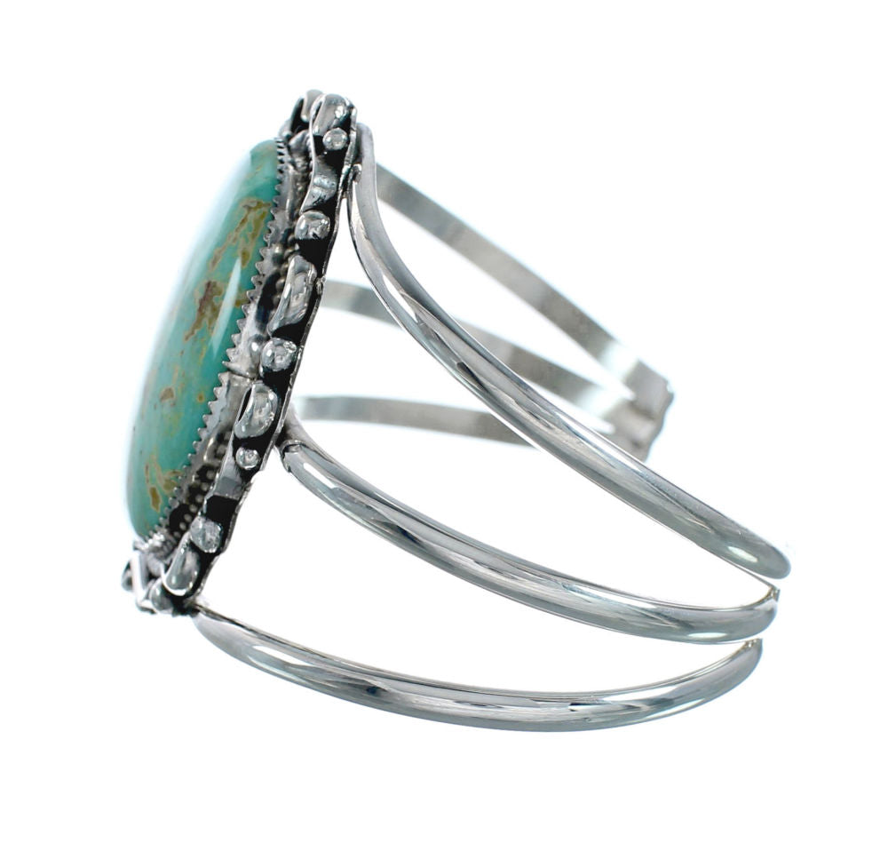 Genuine Kingman Turquoise Sterling Silver Navajo Cuff Bracelet X11411 ...