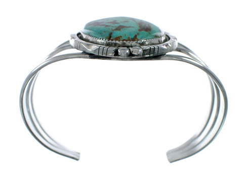 Authentic Native Kingman American Turquoise Sterling Silver Navajo Cuff Bracelet X11413