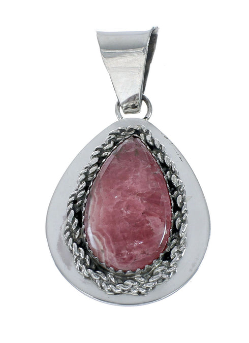 Native American Sterling Silver Rhodochrosite Bead Necklace X11416