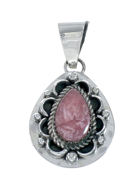 Native American Sterling Silver Rhodochrosite Bead Necklace X11417