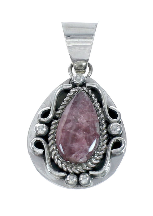 Native American Sterling Silver Rhodochrosite Bead Necklace X11418