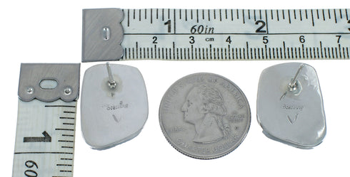 Native American Turquoise Navajo Sterling Silver Post Earrings X11422