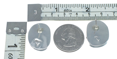 Native American Turquoise Navajo Sterling Silver Post Earrings X11423