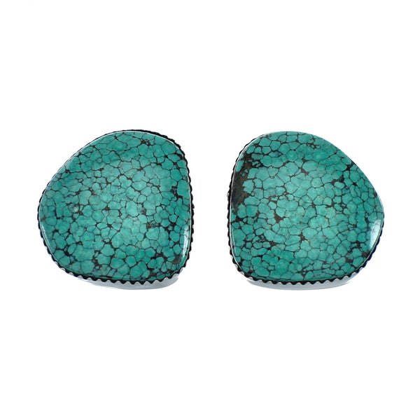 Native American Turquoise Navajo Sterling Silver Post Earrings X11424