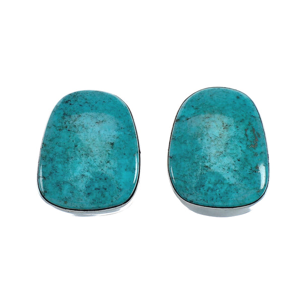 Native American Turquoise Navajo Sterling Silver Post Earrings X11425