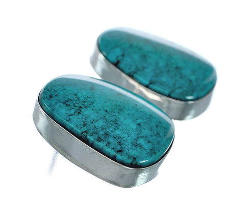 Native American Turquoise Navajo Sterling Silver Post Earrings X11425