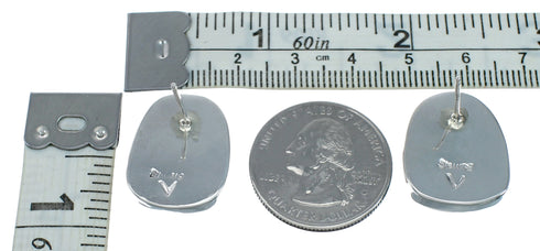 Native American Turquoise Navajo Sterling Silver Post Earrings X11425