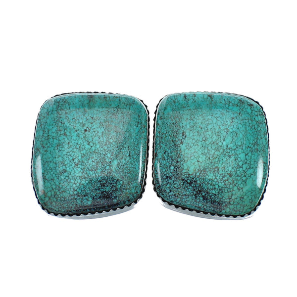 Navajo Turquoise Sterling Silver Post Earrings X11427